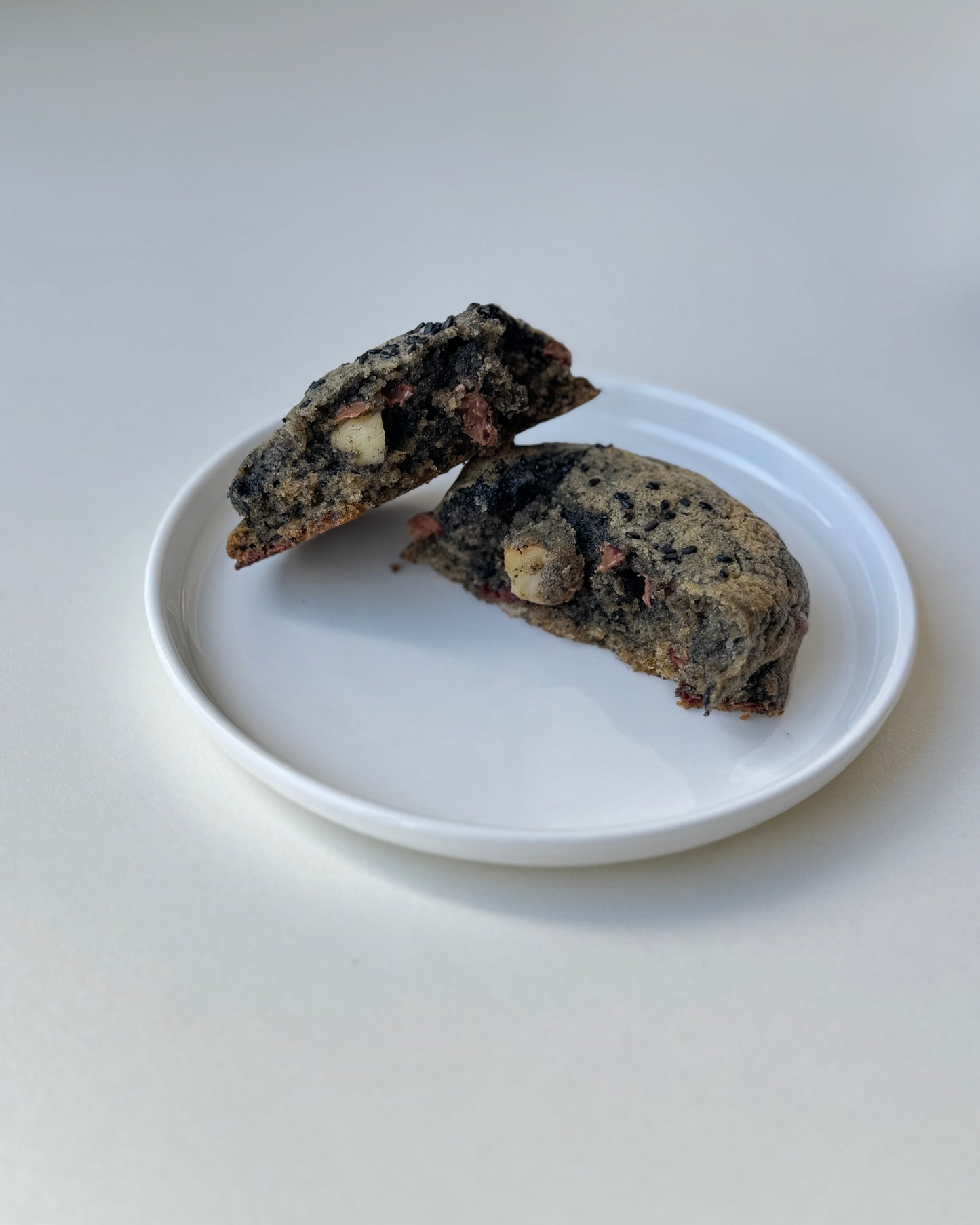 Black Sesame Milk Chocolate Macadamia Cookie