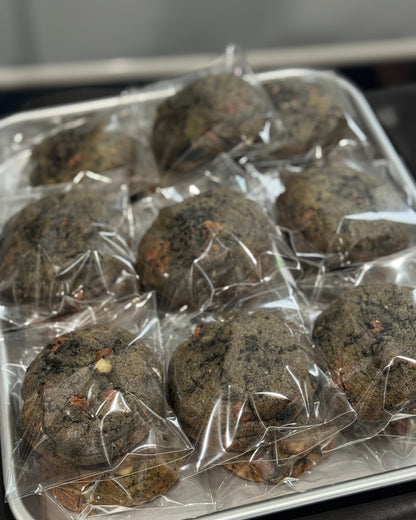 Black Sesame Milk Chocolate Macadamia Cookie