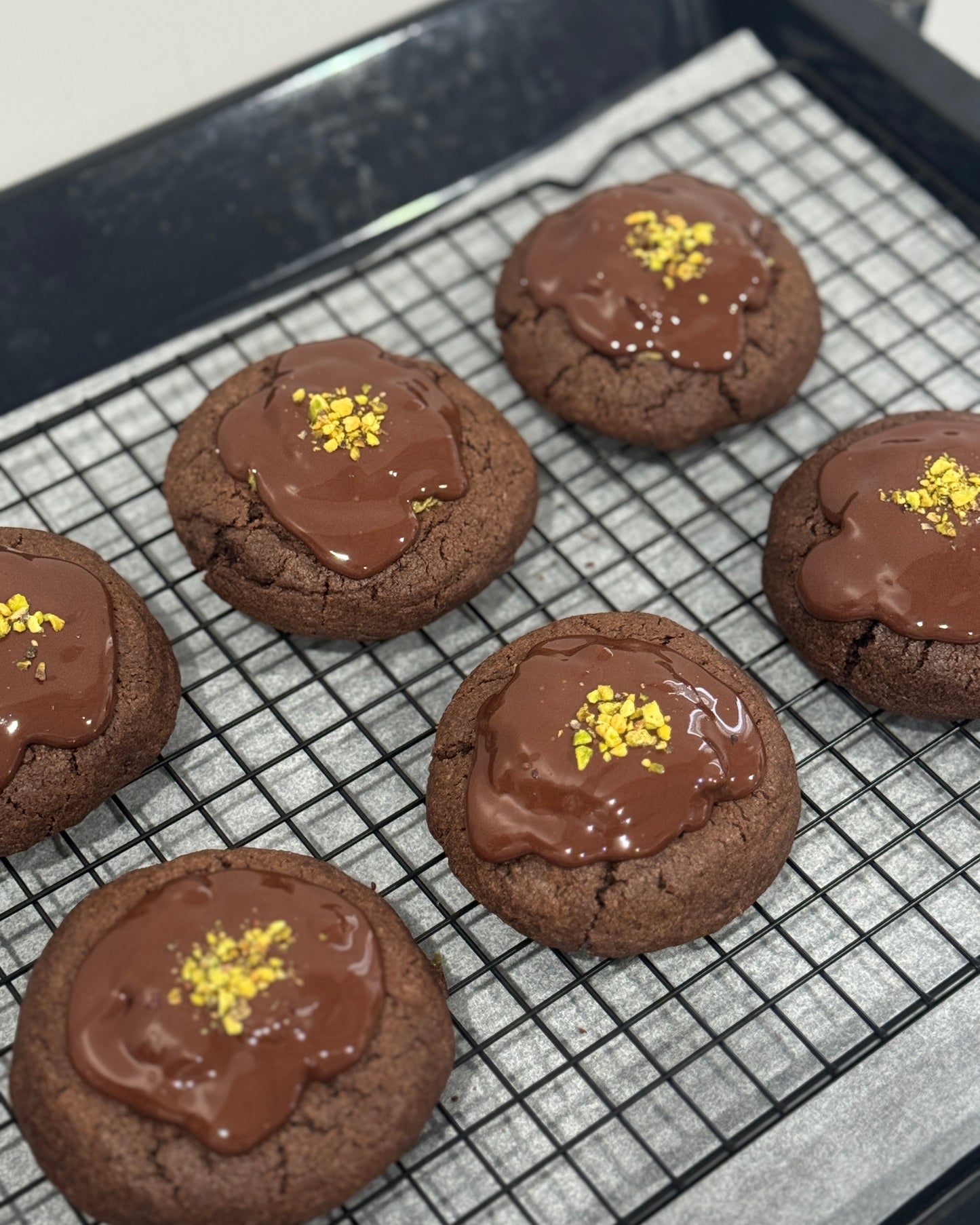 Chocolate pistachio crunch cookie